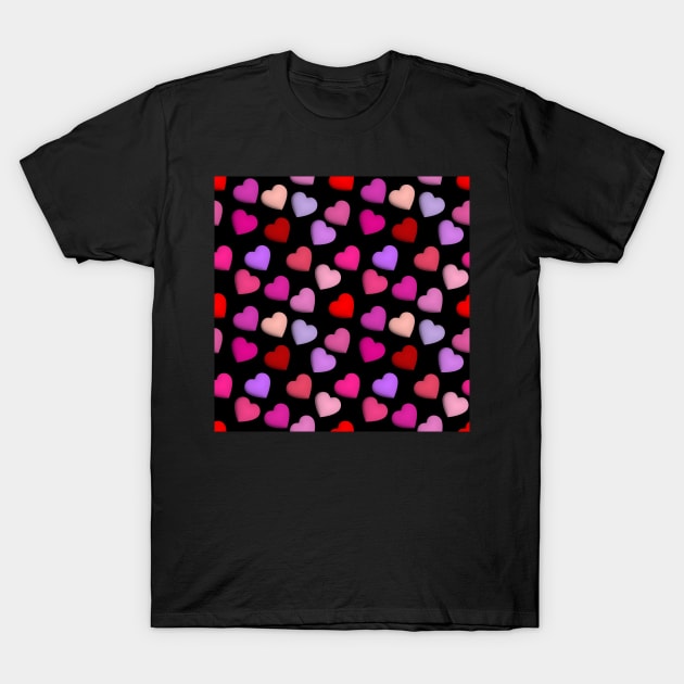 3d Heart Pattern T-Shirt by Doggomuffin 
